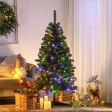 5' Artificial Prelit Christmas Tree with Warm White or Colorful LED Lights