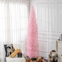 8ft Unlit Pencil Artificial Christmas Tree - pink