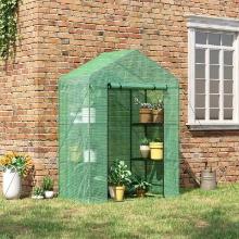 56" x 29" x 77" Walk-in Greenhouse - green