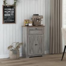 Farmhouse Sideboard Storage Cabinet, 23.5"x11.75"x34.5", Gray