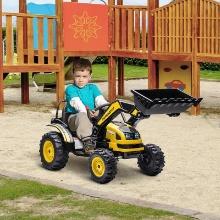 6V Kids Rechargeable Battery Powered Truck with Adjustable Bucket - Yellow