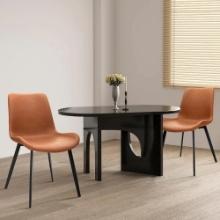 CangLong Faux Leather Dining Chairs, Brown