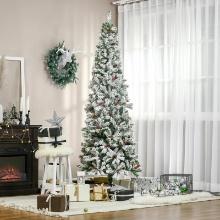 7.5' Pencil Snow Flocked Artificial Christmas Tree