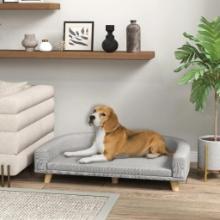 Dog Sofa Couch Bed with Washable Cushion for Large Dogs, Cats, Gray