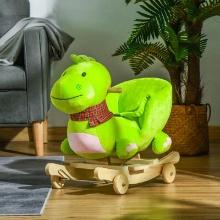 Rocking Dinosaur with Wheels and Nursery Song - green