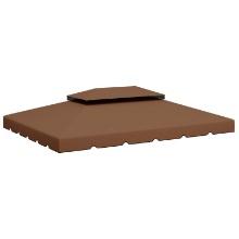 Gazebo Top with Double Vented Roof (TOP ONLY) for Model 84C-101 or 84C-144 (13.1' x 9.8') - Coffee