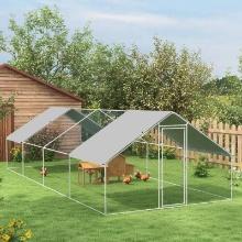 Large Chicken Coop w/ Walk in Fence Cage, 1.3" Tube Diameter, 9.8' x 26.2' x 6.4'