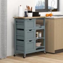 HOMCOM Rolling Kitchen Cart - Grey