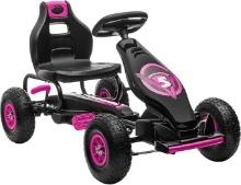 Aosom Go Kart - Kids Pedal Car Toy with Ergonomic Comfort, Wear-Resistant Tread Pedal Car, Go Cart