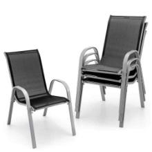 Outdoor Stackable Chairs Set of 4 Patio Chairs