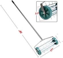 17 Inch Rolling Lawn Aerator for Compacted Soil & Lawn Care - Green