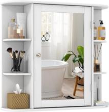 Tangkula Bathroom Medicine Cabinet with Mirror - White #JV10446WH
