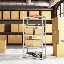 72"Kitchen Storage Organizer Shelf Rack Heavy Duty w/5 Adjustable Height Shelves - Silver