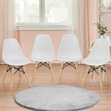4 PCS Children Chair Set Medieval Style Dining Chairs with Wood Legs - 14.5" x 12" x 22" (L x W x H)