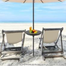 23" Adjustable Patio Umbrella Table - Black