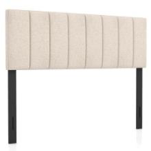 Giantex Linen Upholstered Headboard, Adjustable Width Button Tufted Headboard - Gray