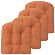 Tangkula Chair Cushions for Dining Chairs 4 Pack, 17.5 x 17U-Shaped Chair Pads - Orange