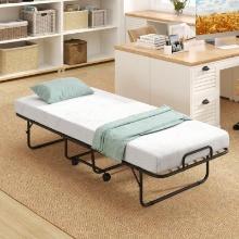Cot Size Folding Bed Frame With Memory Foam Mattress