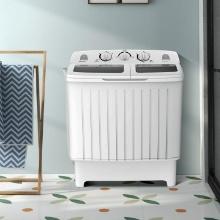 20 lbs Portable Washing Machine with Built-in Gravity Drain - White