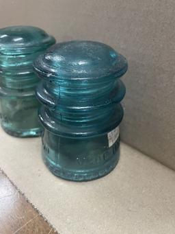 2  "Hemingray" Glass Insulators