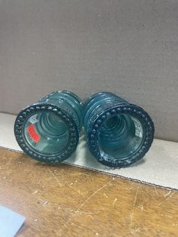 2  "Hemingray" Glass Insulators