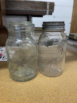 2 vintage mason jars