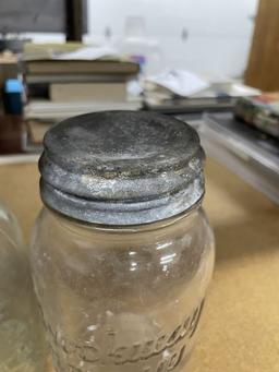 2 vintage mason jars