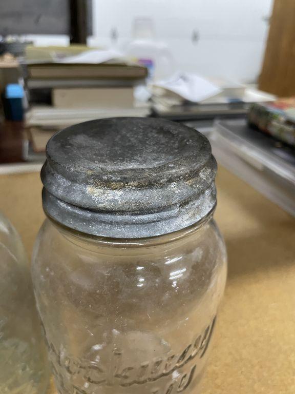 2 vintage mason jars