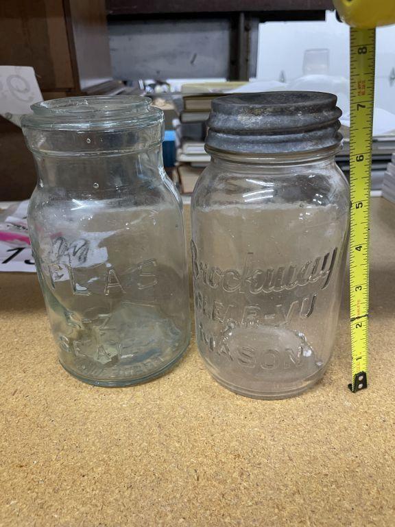 2 vintage mason jars