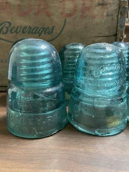 Lot of 9 Glass Insulators