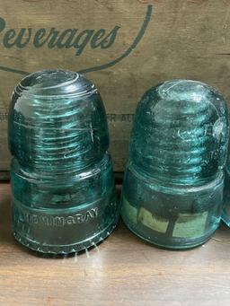Lot of 9 Glass Insulators