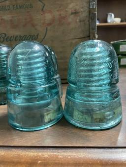 Lot of 9 Glass Insulators