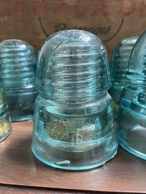Lot of 9 Glass Insulators