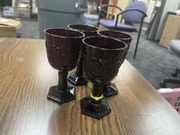 4 Avon Ruby Red Cape Cod Cups