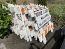 Lot of Folding Traffic Barricades