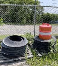 Lot of Rubber Construction Barrel Bases