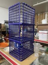 Stack of Blue Plastic Crates