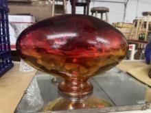 Red and Amber Decorative Glass Vase - Made in Spain