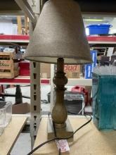 Small Wooden Table Lamp with Shade