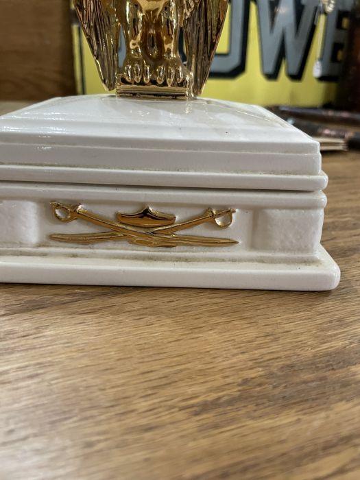 Ceramic Trinket Box with Eagle Topper
