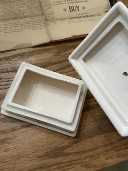 Ceramic Trinket Box with Eagle Topper