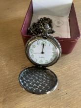 Vintage Quartz Pocket Watch with Chain