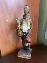 Folk Art Figure  Water Bearer with Two Jugs