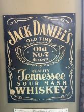 Jack Daniels Old No. 7 Tennessee Whiskey Tin Advertising Sign (Midcentury)