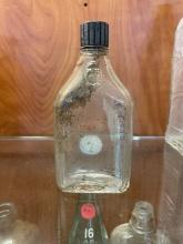 Small Clear Glass Flask with Black Screw Cap