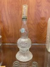 Miniature Ribbed Glass Oil Lamp