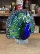 Murano Style Art Glass Peacock