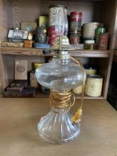 Converted Electric Glass Oil Lamp