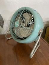 Dominion Blue Metal Desk Fan