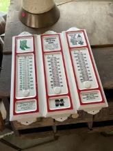 Lot of 3 Vintage Advertising Thermometers
